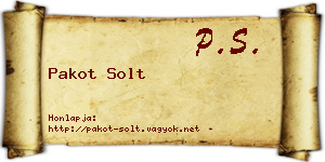 Pakot Solt névjegykártya